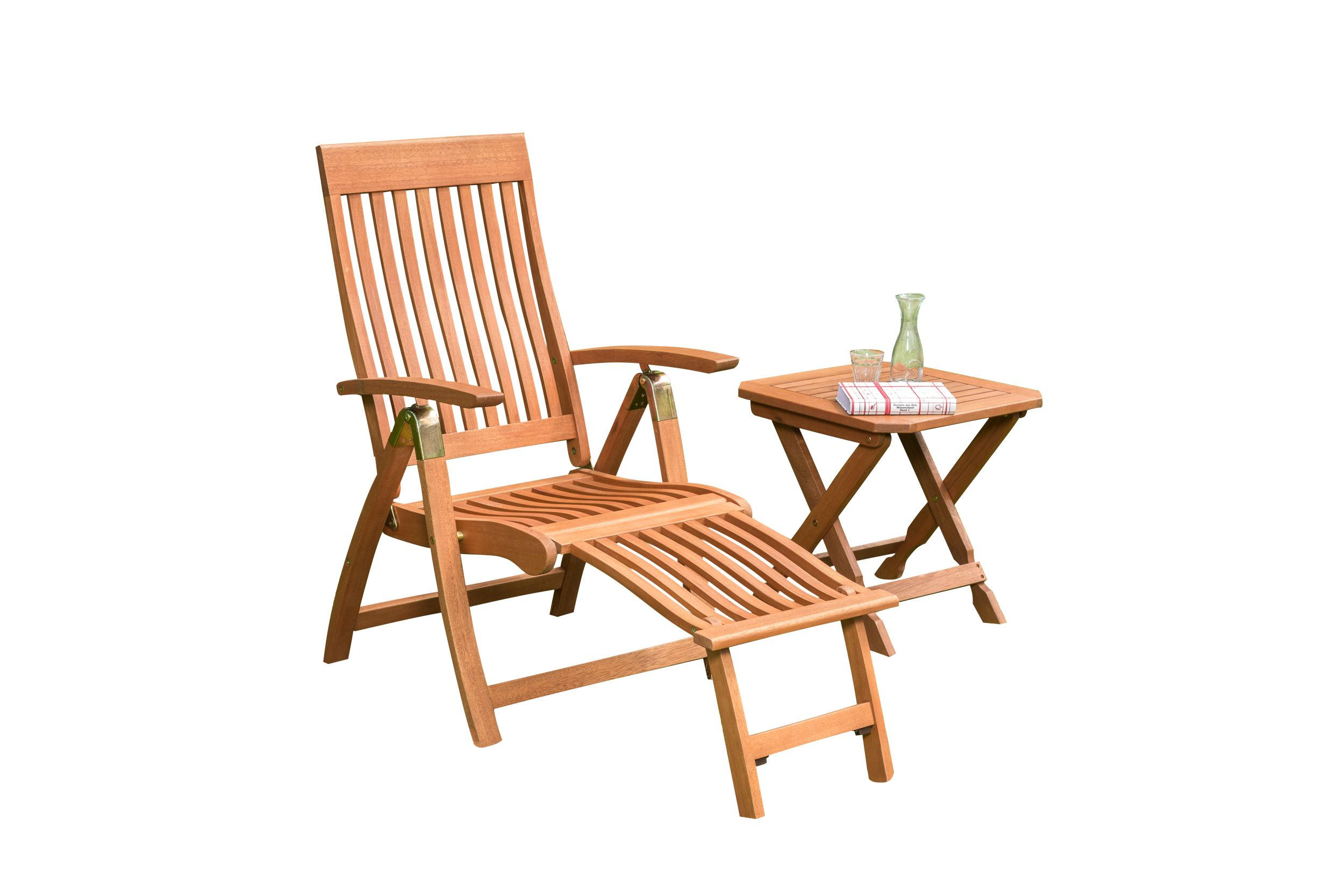 GARTENKLAPPSESSEL-SET Eukalyptusholz Naturfarben  - Naturfarben, ROMANTIK / LANDHAUS, Holz (49,5/43/48,5cm) - Gardenson