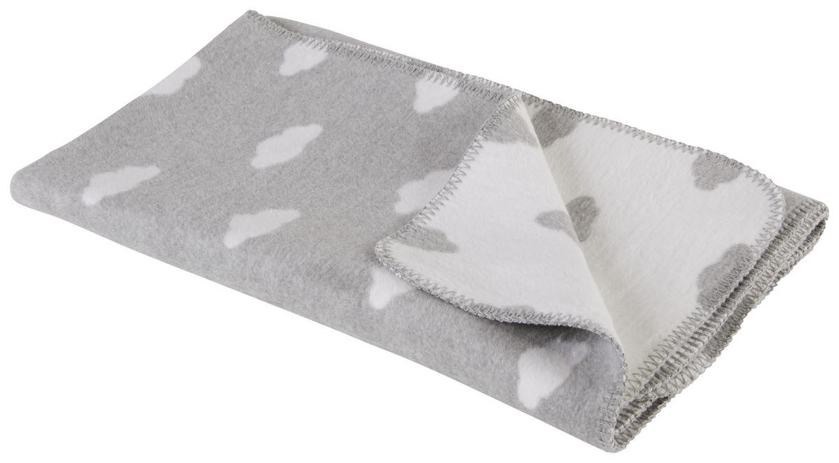 SCHMUSEDECKE Wolken  75/100 cm  - Hellgrau/Weiß, Trend, Textil (75/100cm) - Patinio