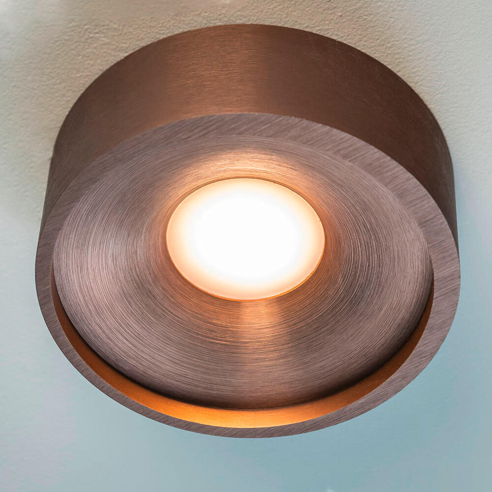 LED-DECKENLEUCHTE  14/5 cm    - Bronzefarben, Design, Metall (14/5cm)