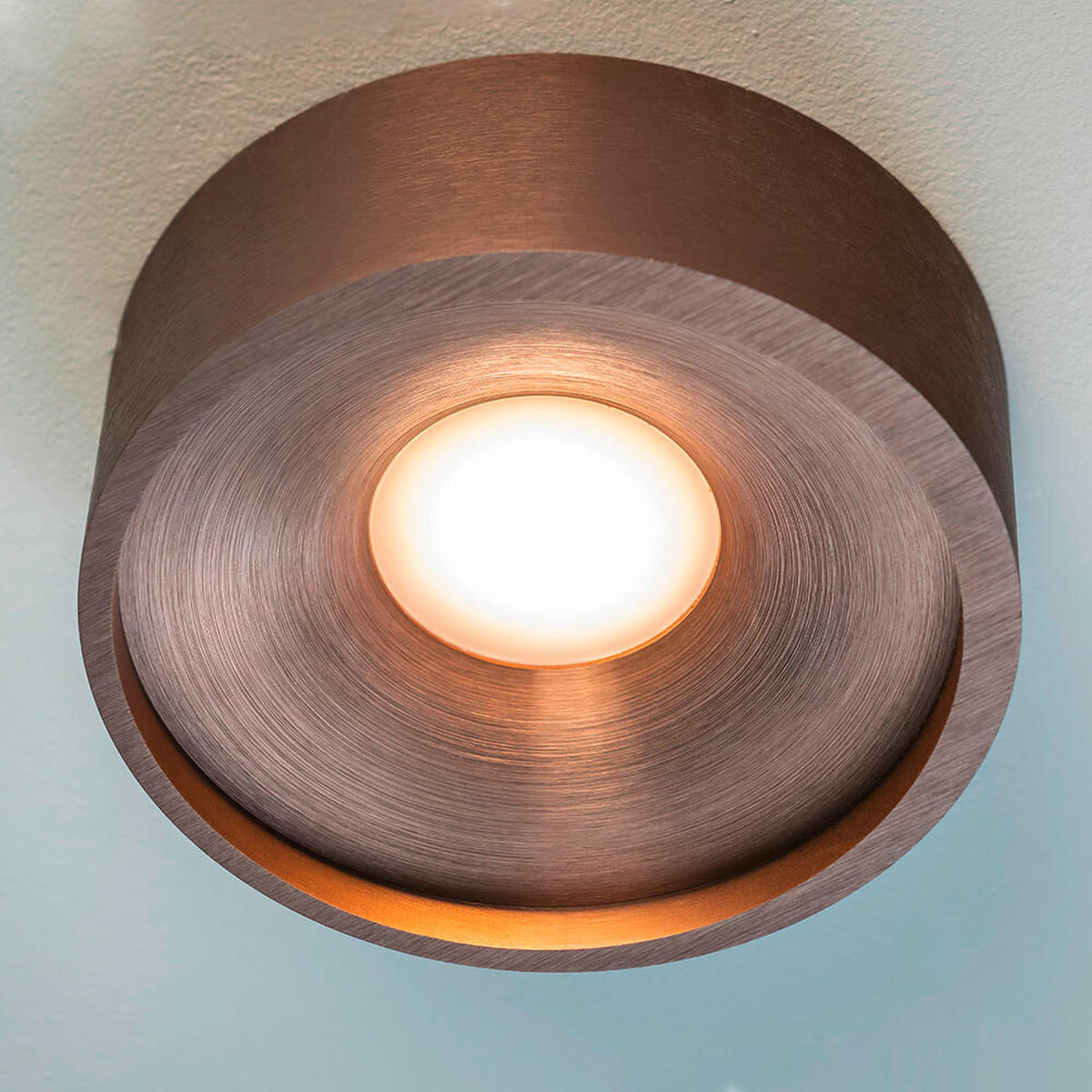 LED-DECKENLEUCHTE  14/5 cm    - Bronzefarben, Design, Metall (14/5cm)
