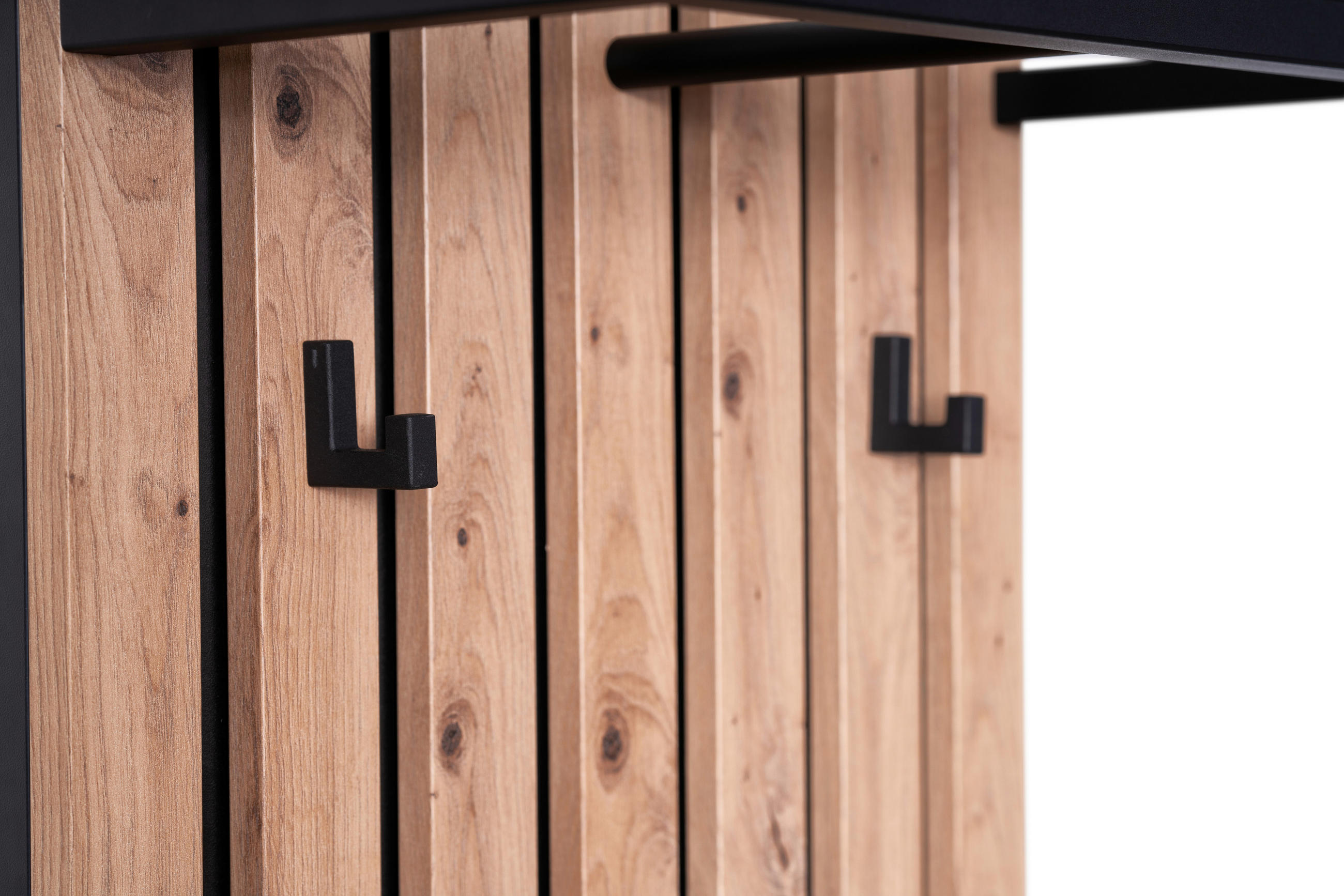 WANDGARDEROBE  in Braun, Schwarz  - Schwarz/Braun, Design, Holzwerkstoff (45/90/23cm) - Xora