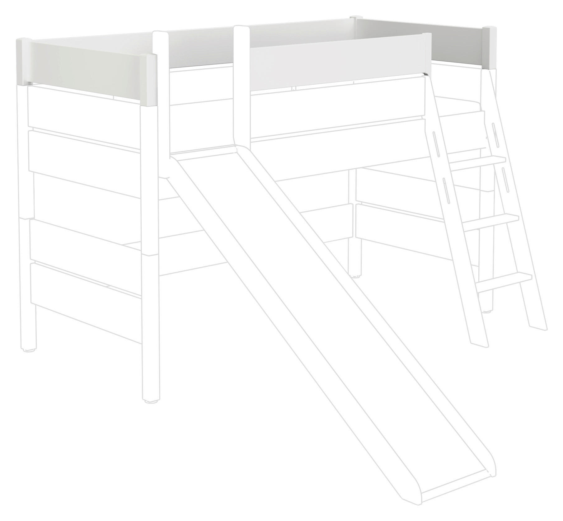 ABSTURZSICHERUNG  - Weiß, KONVENTIONELL, Holzwerkstoff (210,4/20/97,6cm) - Paidi