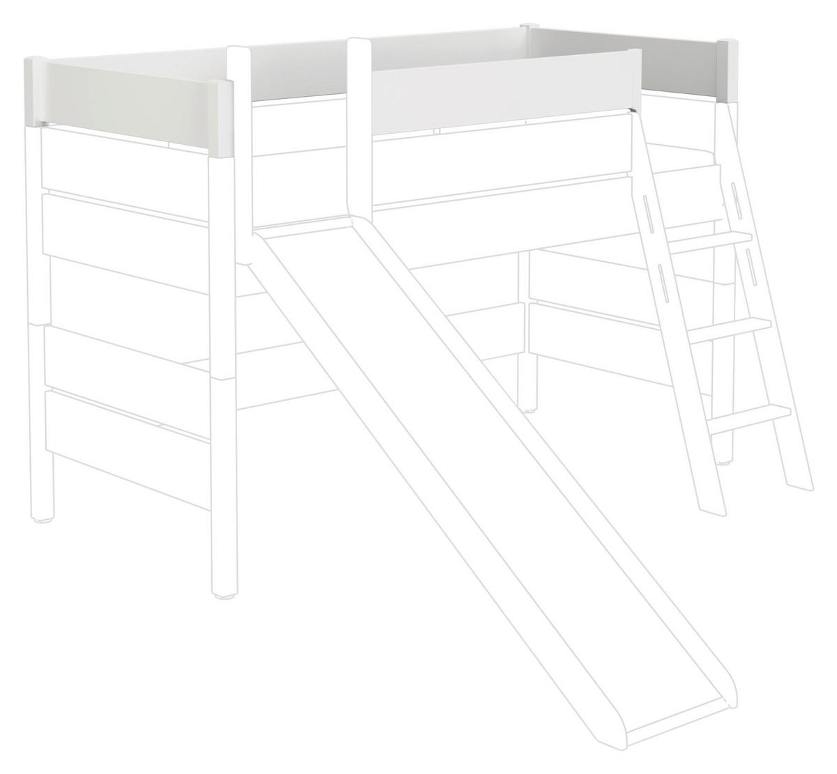 ABSTURZSICHERUNG  - Weiss, Konventionell, Holzwerkstoff (210,4/20/97,6cm) - Paidi