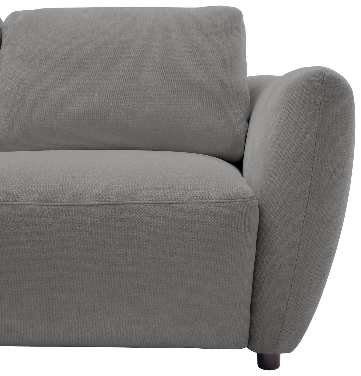 ECKSOFA Chenille Grau  - Schwarz/Grau, Konventionell, Kunststoff/Textil (224/307cm) - Hom`in