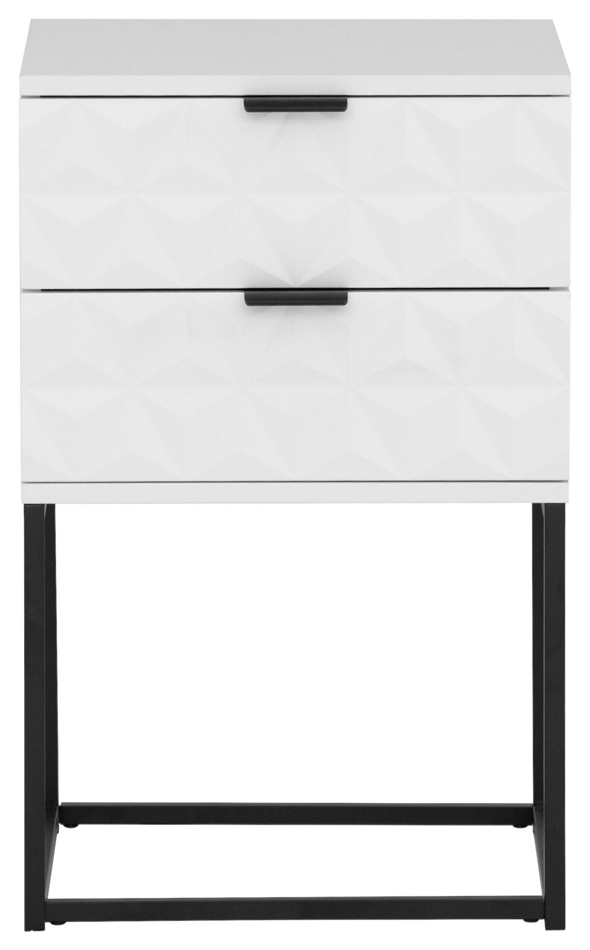 NACHTSCHRANK 42,5/67/38,5 cm  - Schwarz/Weiß, KONVENTIONELL, Holzwerkstoff/Metall (42,5/67/38,5cm) - Boxxx