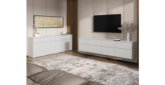 SIDEBOARD  220/80/40 cm 4 Schublade(n)  - Silberfarben/Weiß, Design, Holzwerkstoff/Kunststoff (220/80/40cm) - Xora