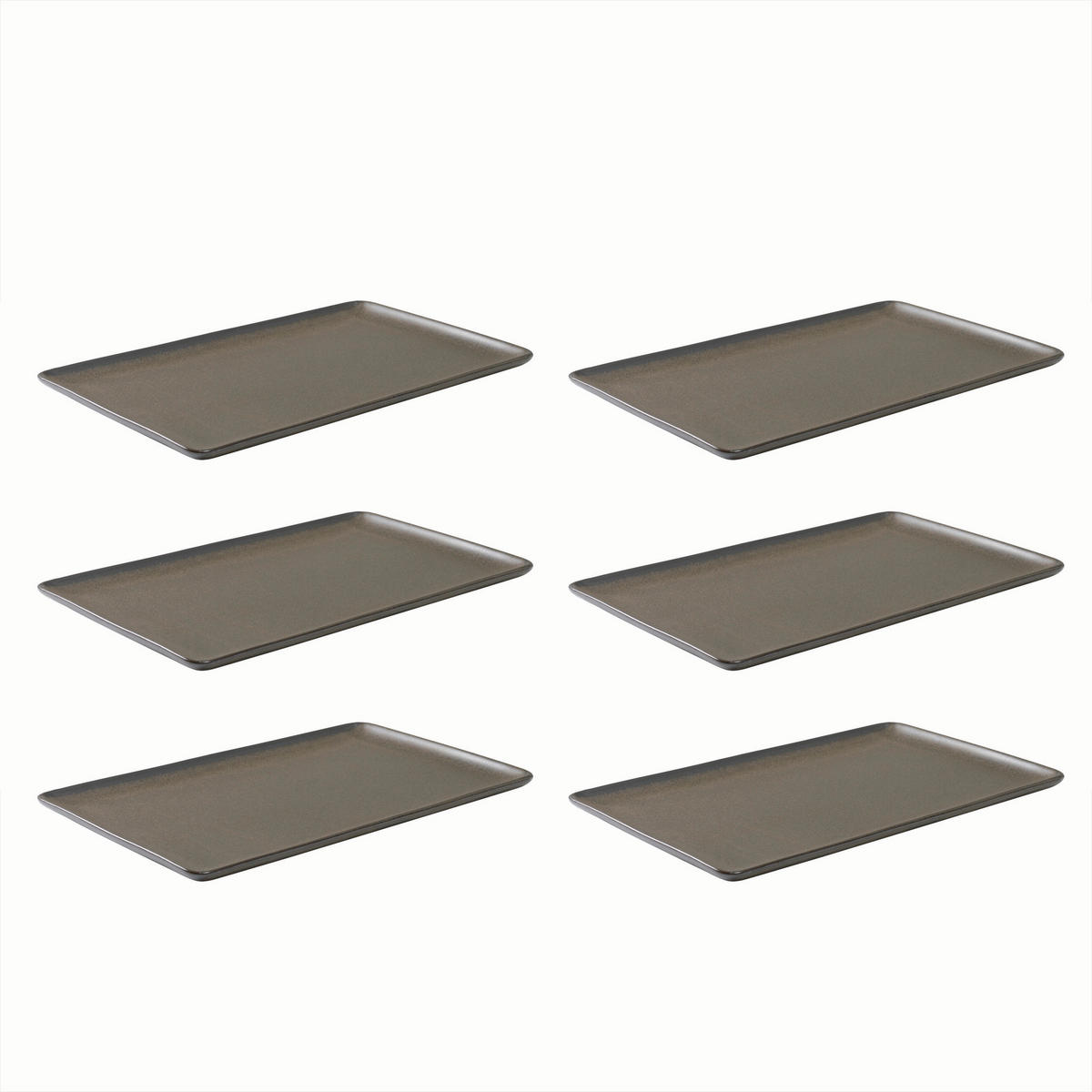 SERVIERPLATTEN-SET RAW 6-teilig  - Braun, Basics, Keramik (12/33/21cm) - Aida