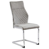 STOLICA  siva, boje kroma  drvo, metal, tekstil      - siva/boje kroma, Romantično / ladanjski, drvo/metal (45/98.5/62cm) - Boxxx