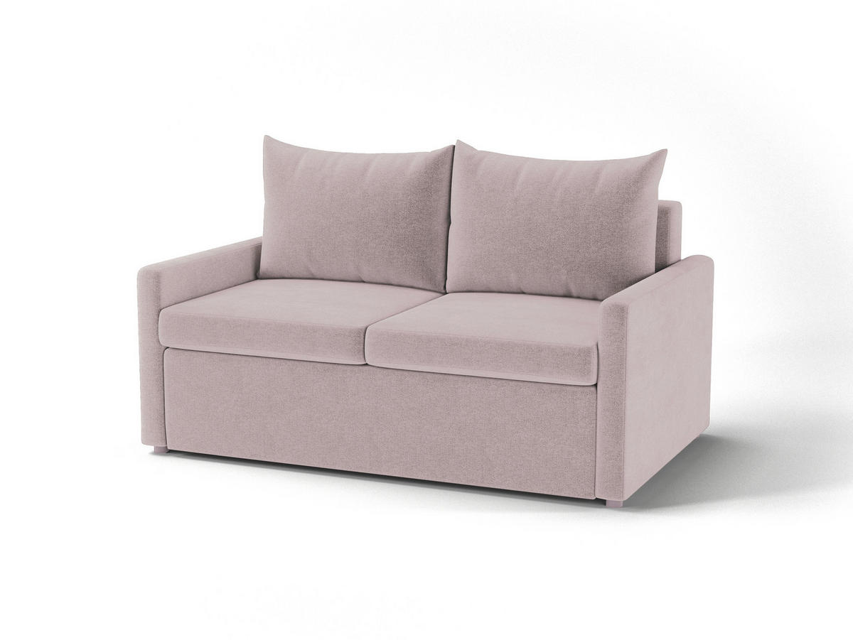 SCHLAFSOFA COLOGNE in Flachgewebe Altrosa  - Schwarz/Altrosa, Design, Kunststoff/Textil (152/89/92cm) - MID.YOU