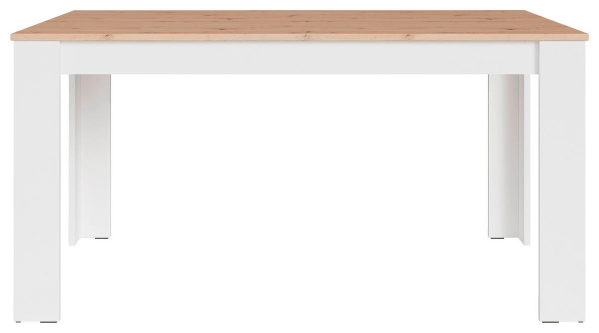 ESSTISCH rechteckig Weiß, Eiche Artisan  - Weiß/Eiche Artisan, MODERN, Holzwerkstoff (160/90/75cm) - MID.YOU