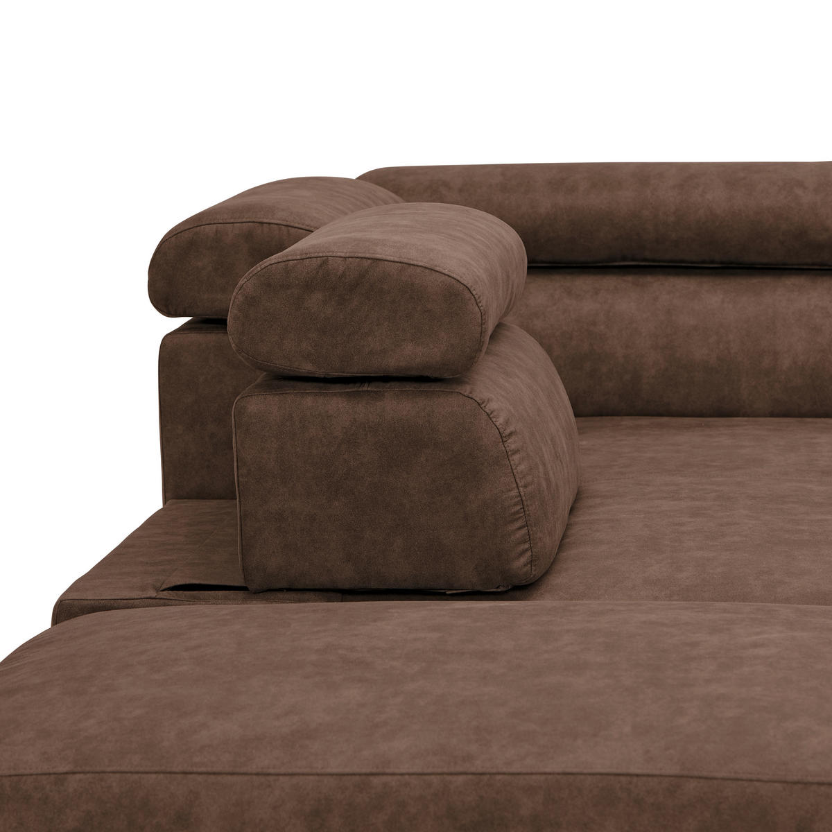ECKSOFA Braun Lederlook  - Schwarz/Braun, Design, Kunststoff/Textil (230/263cm) - Hom`in