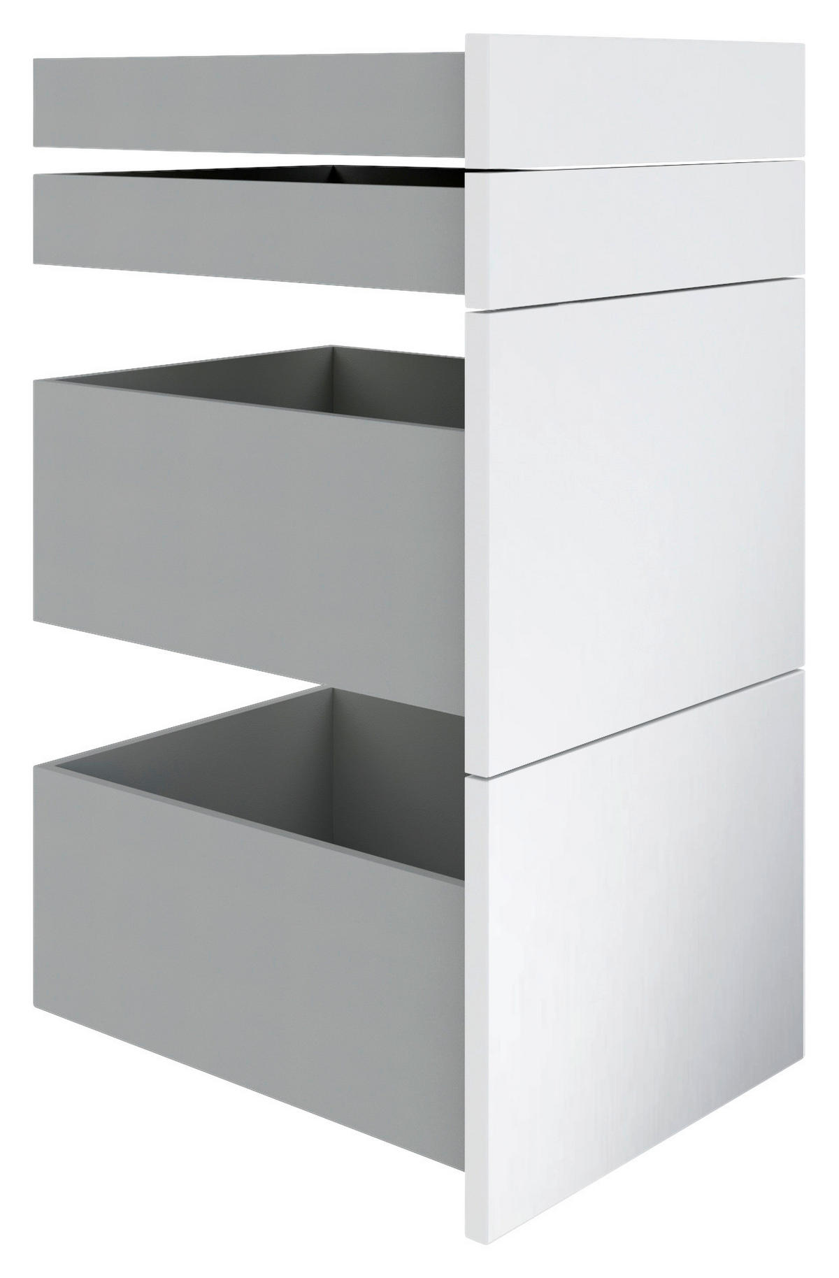 FIÓK SZETT - magasfényű fehér, Konventionell, faalapú anyag (45,3/83/46,8cm) - Hom`in