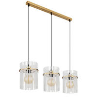HÄNGELEUCHTE 80/20/140 cm    - Goldfarben, Design, Glas/Metall (80/20/140cm) - Globo