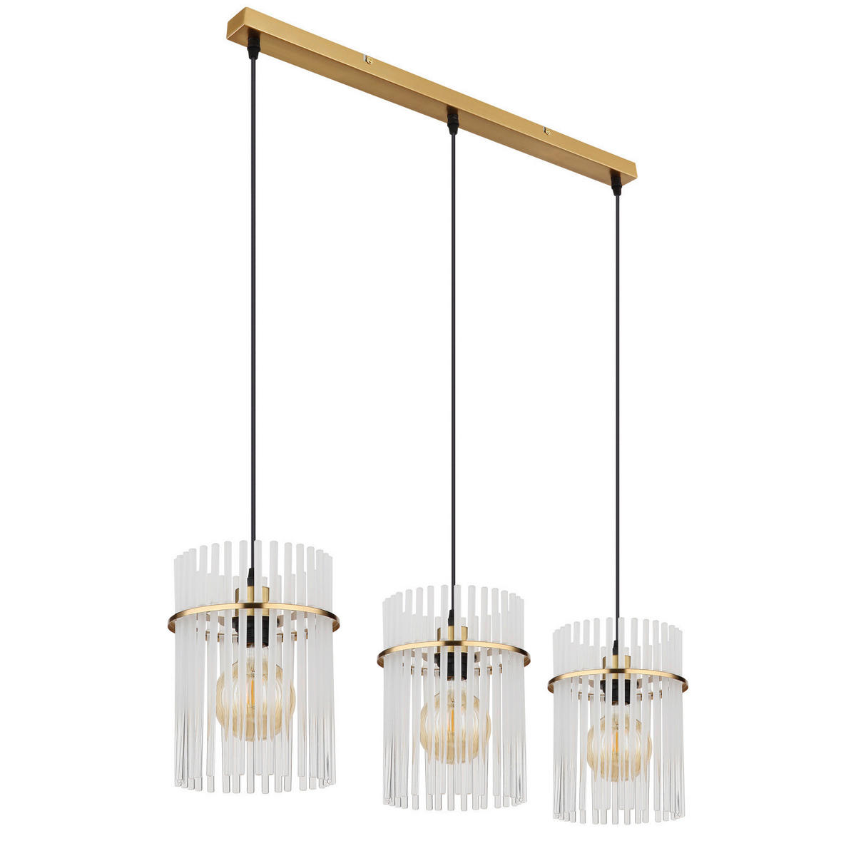 HÄNGELEUCHTE 80/20/140 cm    - Goldfarben, Design, Glas/Metall (80/20/140cm) - Globo