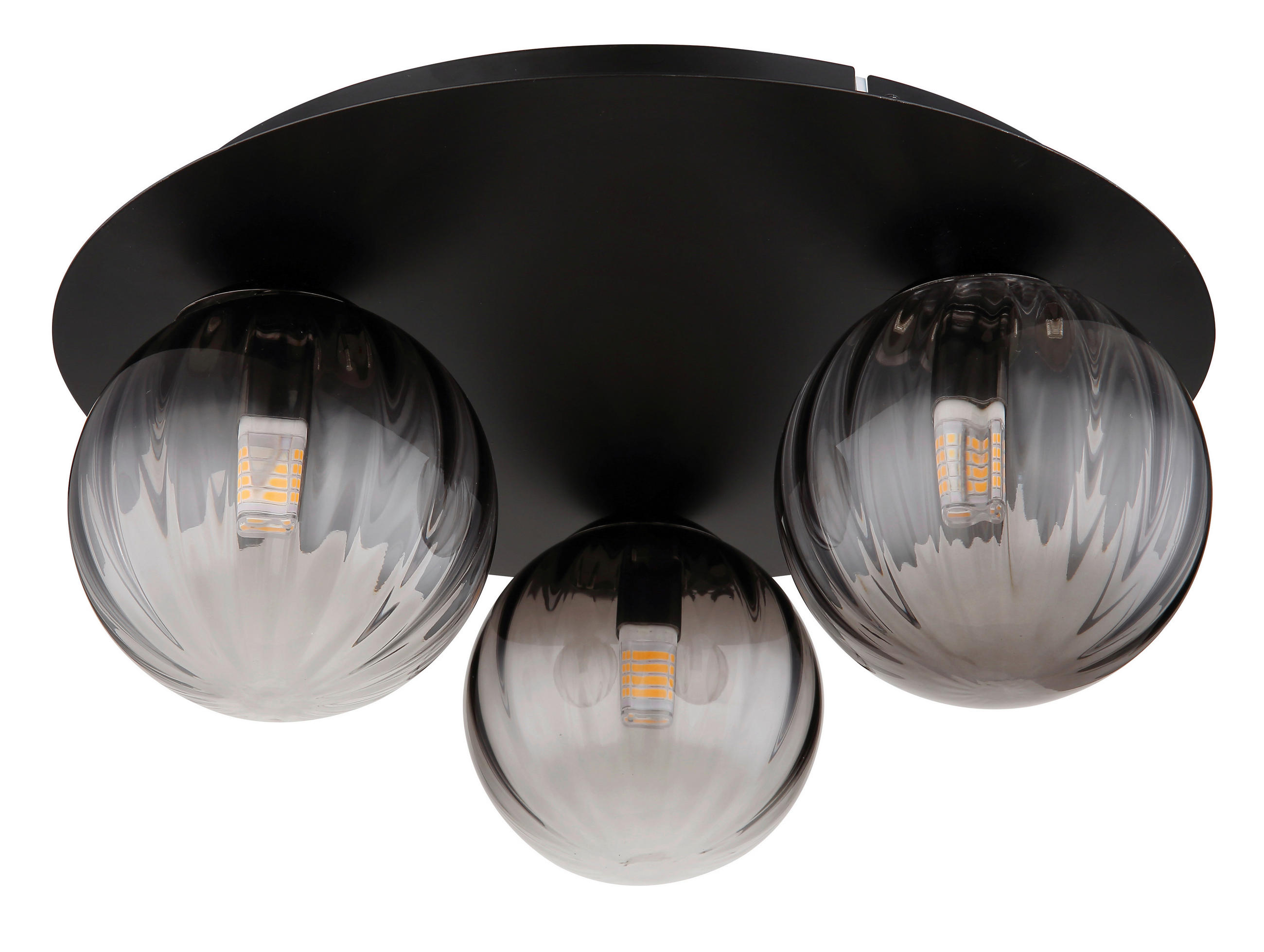 DECKENLEUCHTE  35/15 cm    - Klar/Schwarz, Design, Glas/Metall (35/15cm) - Globo