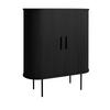 BARSCHRANK Schwarz  100/118/40 cm  - Schwarz, Trend, Holz/Holzwerkstoff (100/118/40cm) - home24