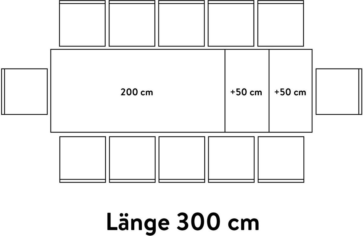 ESSTISCH Nussbaumfarben, Schwarz rechteckig  ausziehbar  - Nussbaumfarben/Schwarz, Basics, Holzwerkstoff/Metall (200-300/95/76cm) - Celina Home