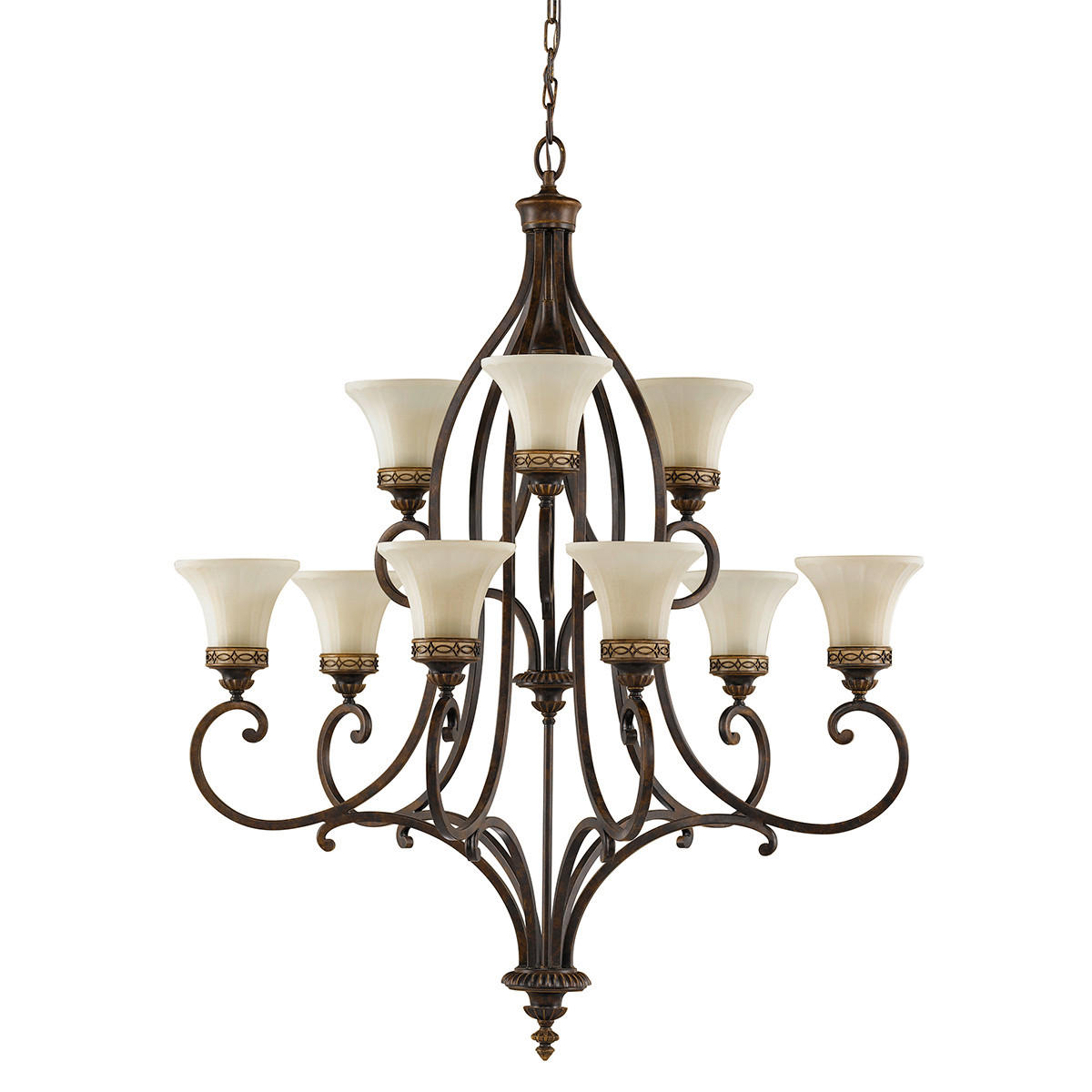TAKKRONA Drawing Room 94.6 /129 cm  - brun, Klassisk, metall/glas (94.6 /129cm) - Elstead Lighting