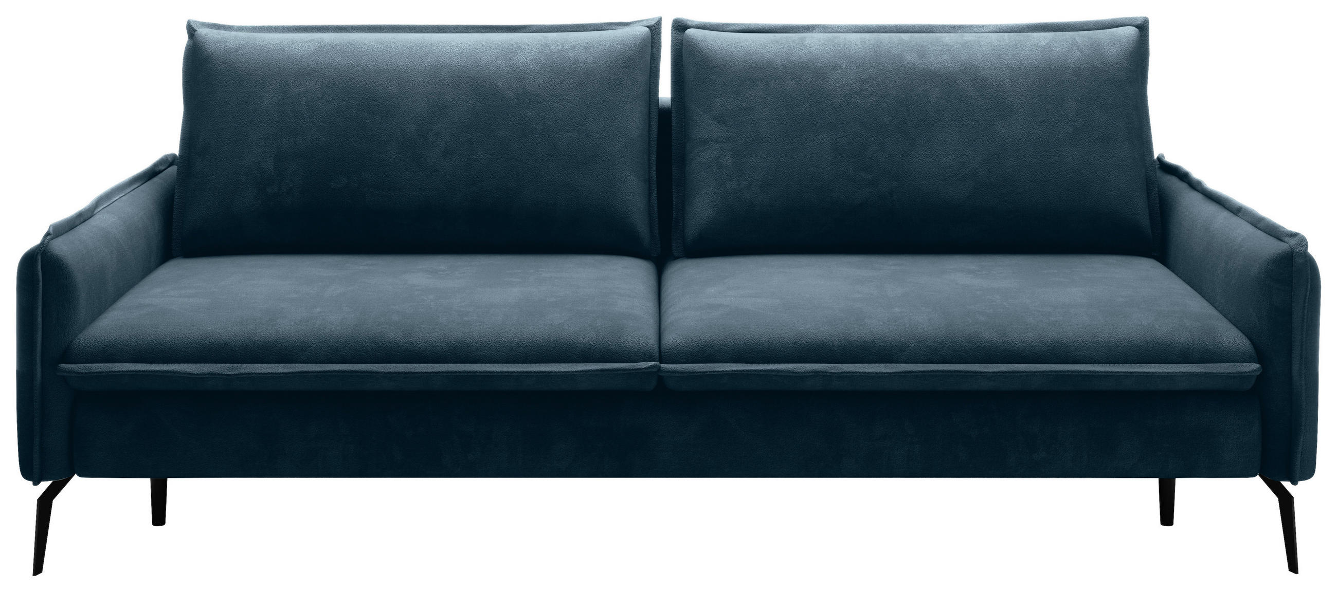 SCHLAFSOFA Chenille Blau  - Blau/Schwarz, KONVENTIONELL, Textil/Metall (223/89/107cm) - Carryhome