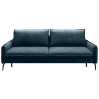 SCHLAFSOFA Chenille Blau  - Blau/Schwarz, KONVENTIONELL, Textil/Metall (223/89/107cm) - Carryhome