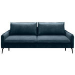SCHLAFSOFA in Chenille Blau  - Blau/Schwarz, KONVENTIONELL, Textil/Metall (223/89/107cm) - Carryhome