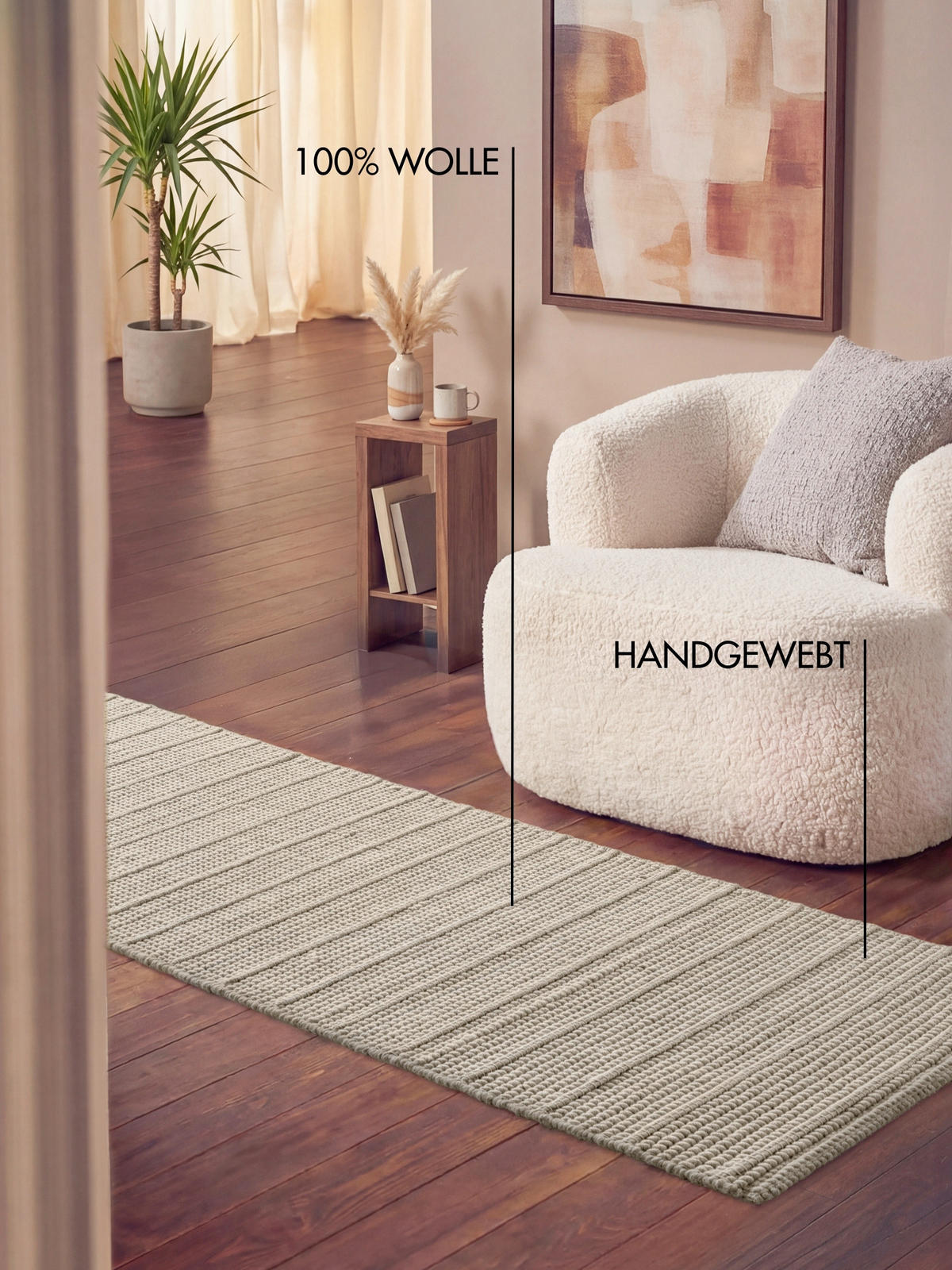 WOLLTEPPICH 80/250 cm Camden Creme  - Creme, KONVENTIONELL, Textil (80/250cm) - Ted Baker