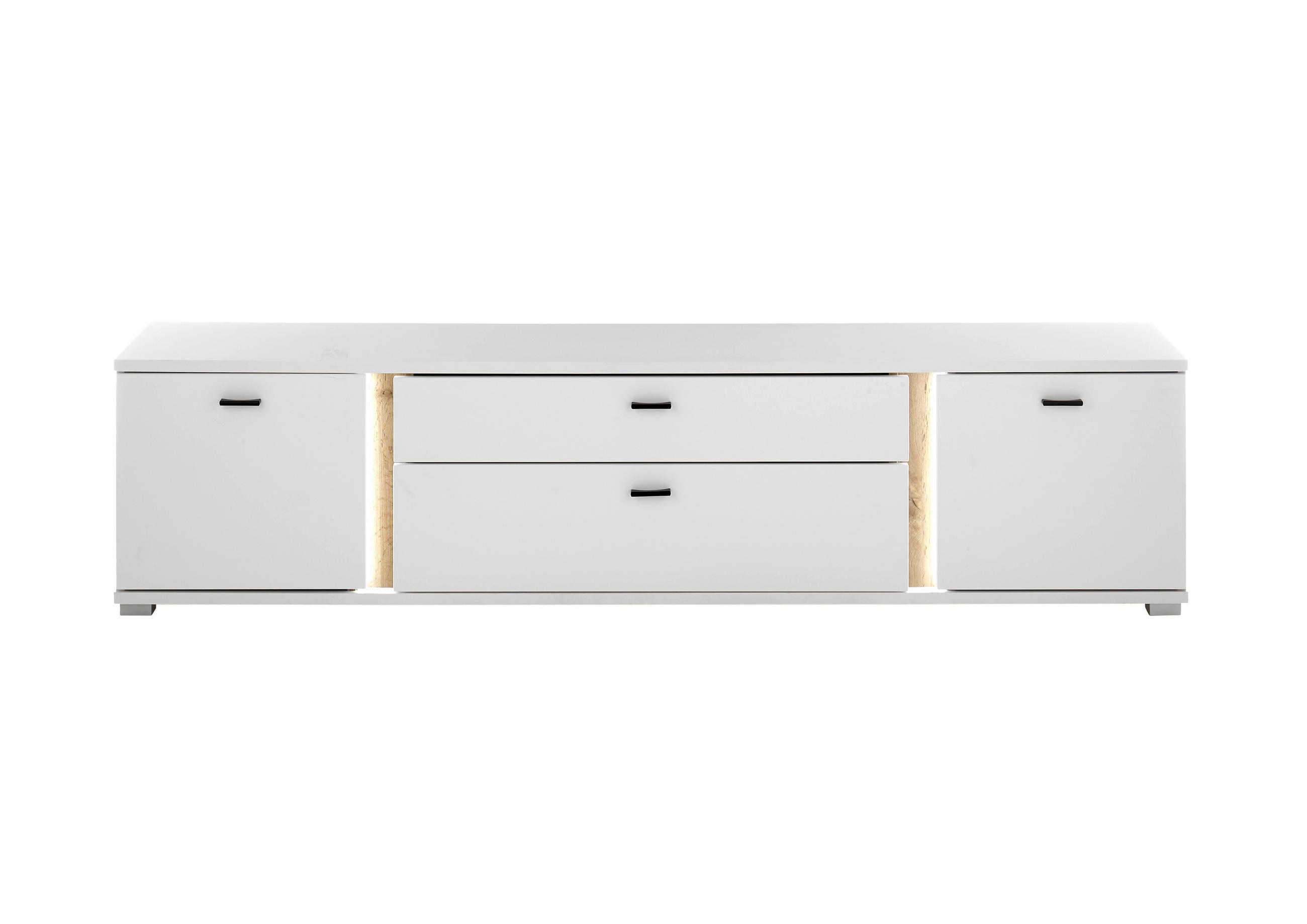 LOWBOARD  in 200/45/42 cm  - Silberfarben/Eiche Wotan, Design, Holzwerkstoff/Kunststoff (200/45/42cm) - MID.YOU