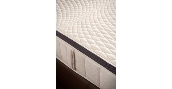 BOXSPRINGBETT 180/200 cm  in Mokka  - Schwarz/Mokka, Design, Leder/Holz (180/200cm) - Novel