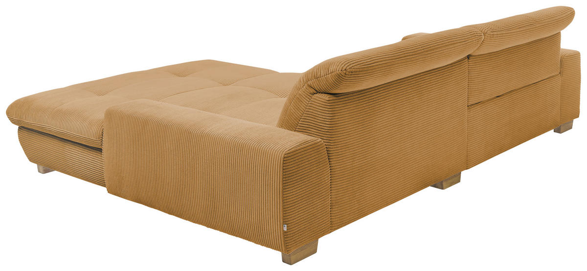 ECKSOFA Honig Cord  - Eichefarben/Honig, Design, Holz/Textil (276/198cm) - SetOne by Musterring