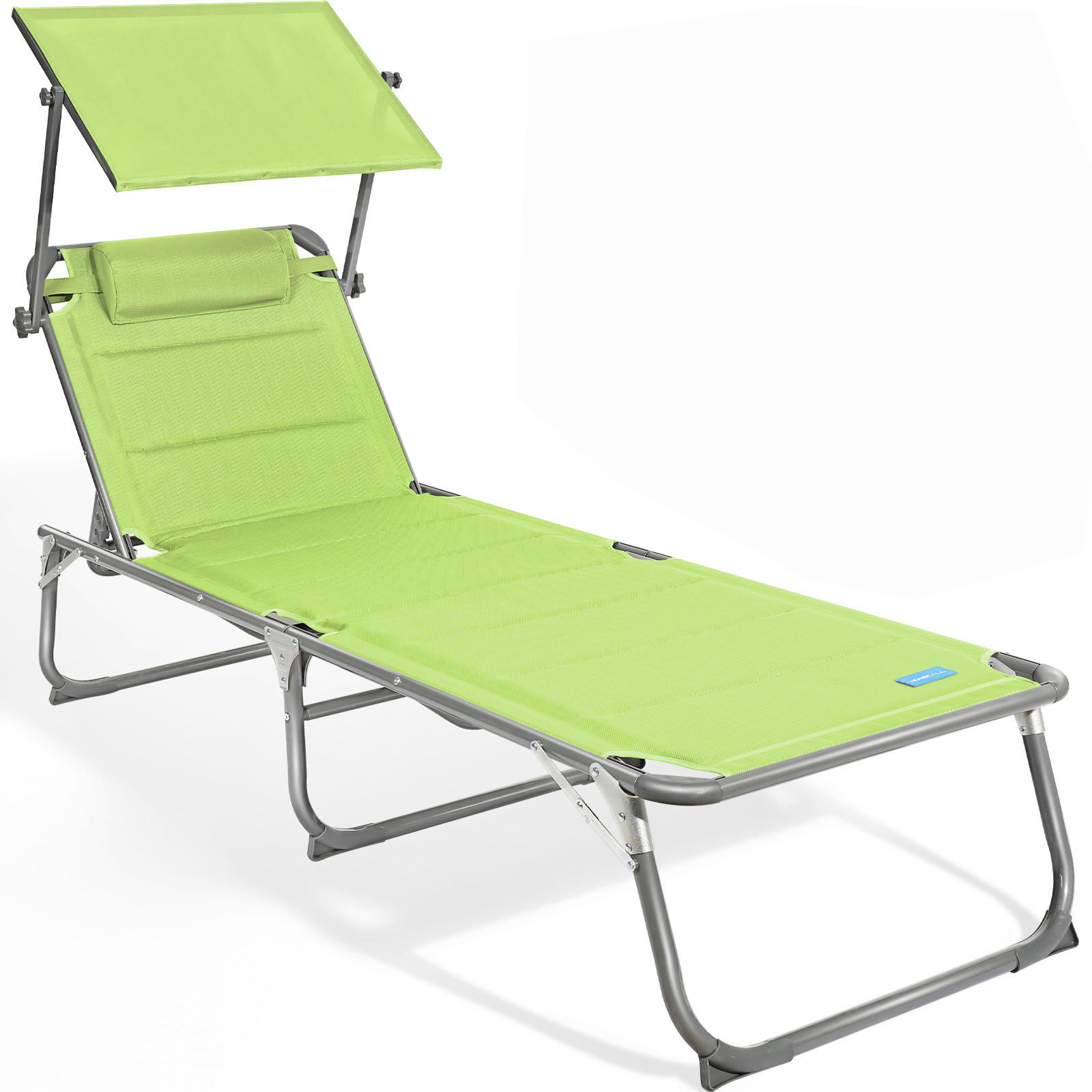 SONNENLIEGE 200/36/70 cm  - Hellgrün/Grau, Basics, Textil/Metall (200/36/70cm) - Modante