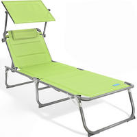 SONNENLIEGE 200/36/70 cm  - Hellgrün/Grau, Basics, Textil/Metall (200/36/70cm) - Modante
