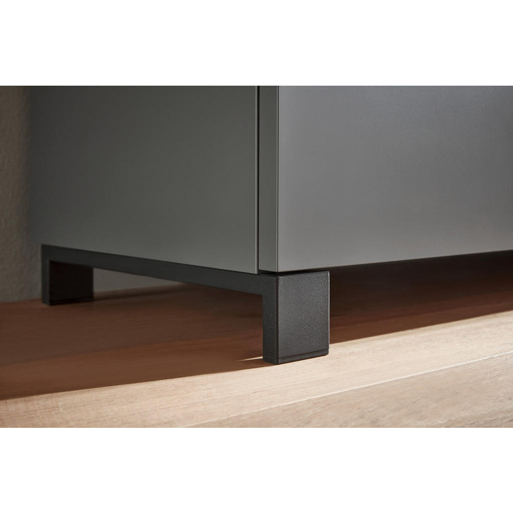 Thumbnail - Dieter Knoll Schuhschrank Dieter Knoll, Grau, Eiche, Metall, Balkeneiche, furniert, 8 Fächer, 2 Schubladen, 125x126x37 c...