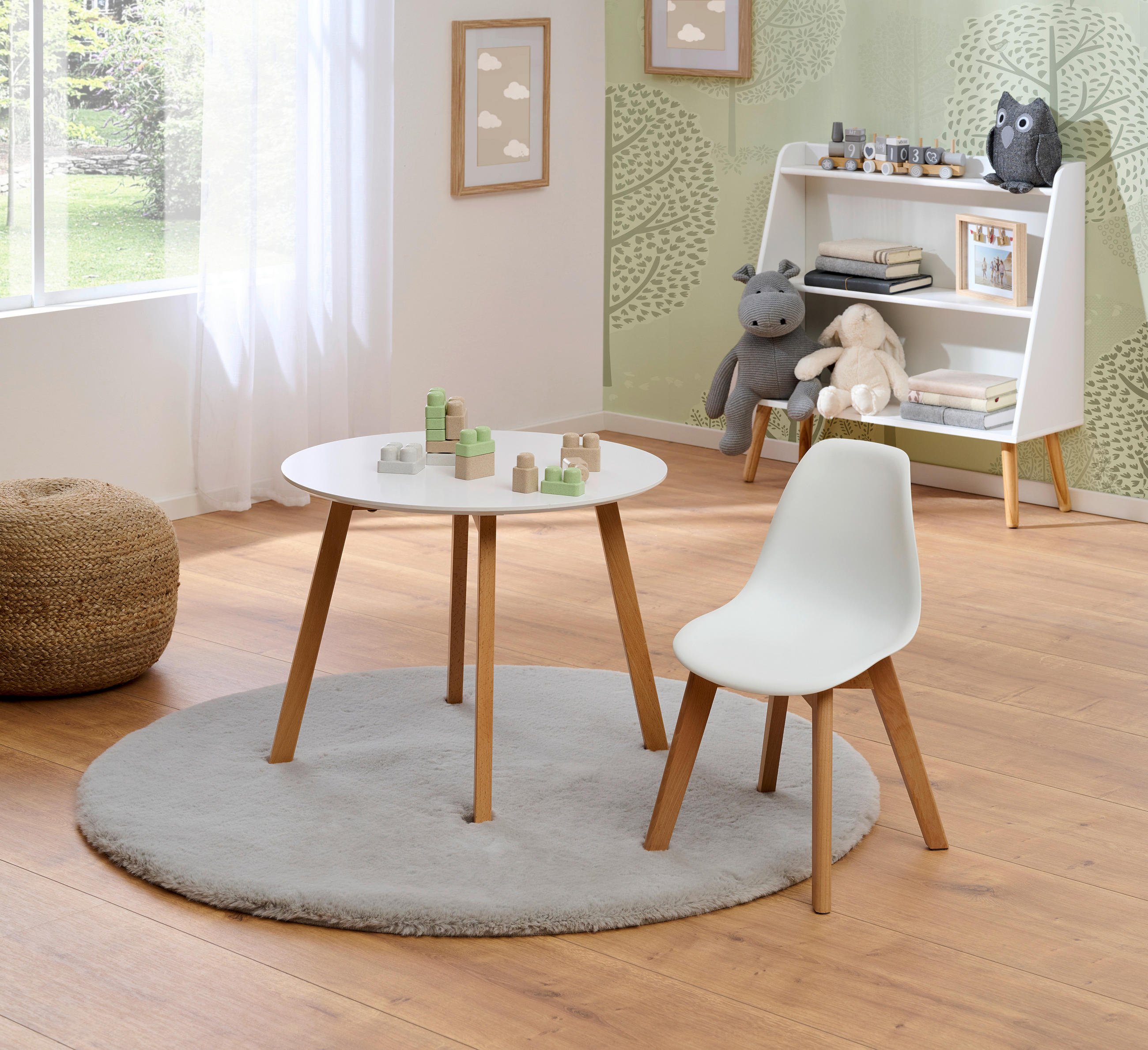 DJEČJI STOL  Linus  - bijela/boje bukve, Trend, drvni materijal/drvo (60/50,5cm) - My Baby Lou