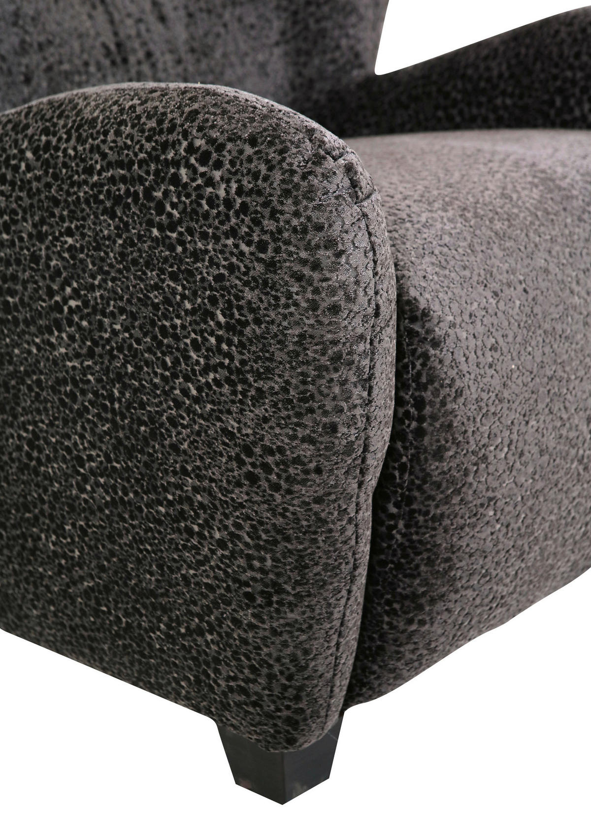 SESSEL in Plüsch Anthrazit  - Anthrazit/Schwarz, Design, Textil (90/93/92cm) - Livetastic