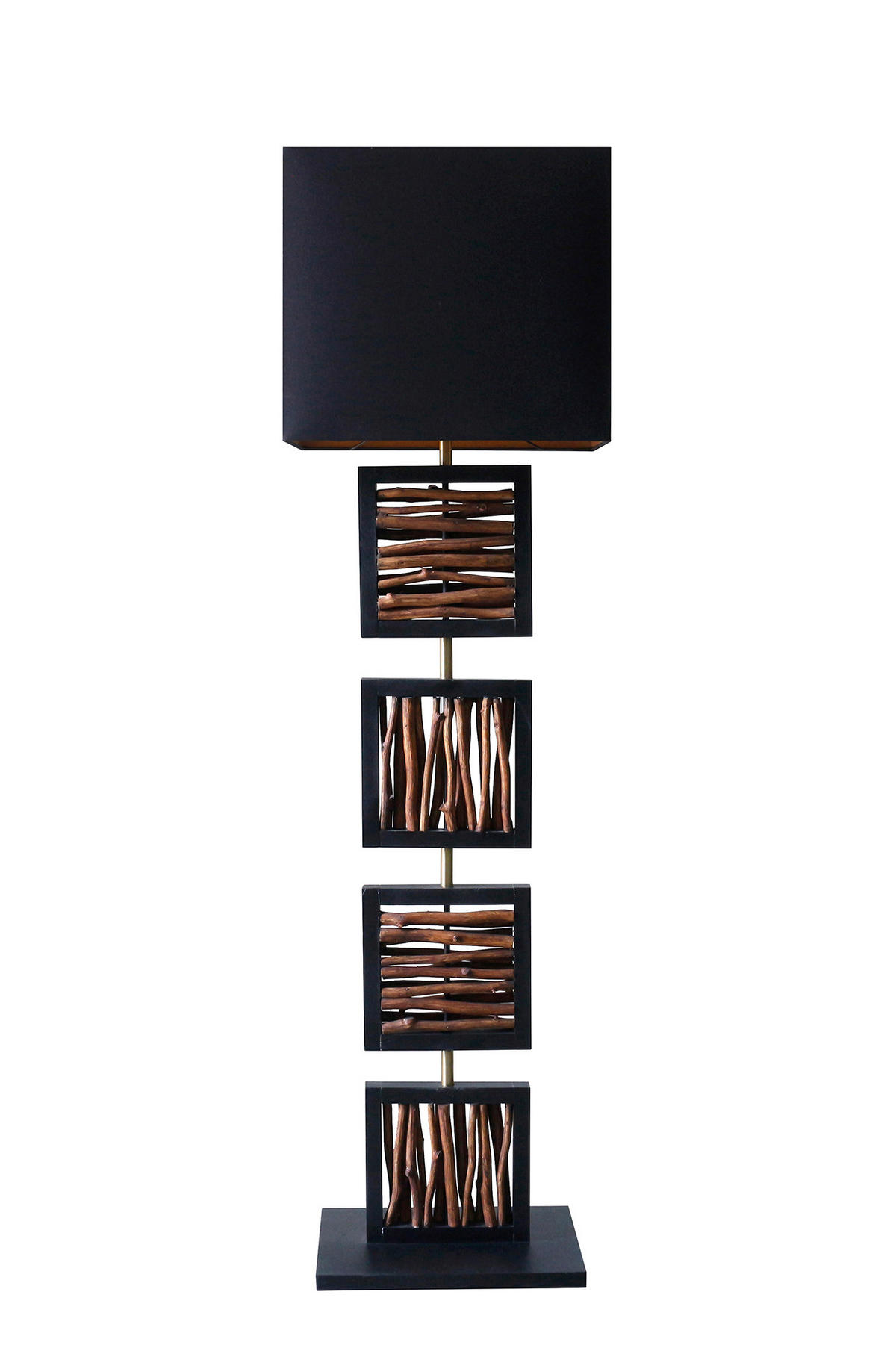 STEHLEUCHTE  40/163/20 cm   - Goldfarben/Schwarz, Design, Holz/Textil (40/163/20cm) - P & B