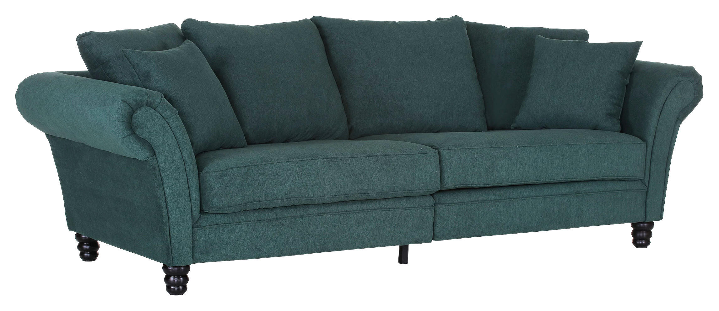 BIGSOFA Flachgewebe Grün  - Dunkelbraun/Grün, KONVENTIONELL, Holz/Textil (270/80/110cm) - Livetastic