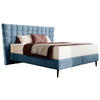 BOXSPRING-ÁGY 180/200 cm  kék  - fekete/kék, Design, faalapú anyag/textil (180/200cm) - Esposa
