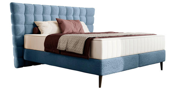 BOXSPRINGBETT 180/200 cm  in Blau  - Blau/Schwarz, Design, Holz/Holzwerkstoff (180/200cm) - Esposa