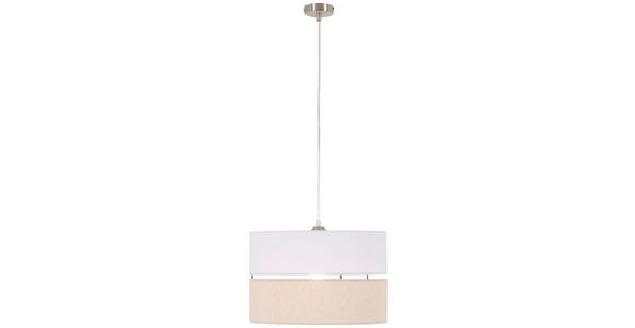HÄNGELEUCHTE 37/120 cm  - Beige/Weiß, MODERN, Kunststoff/Textil (37/120cm) - Novel