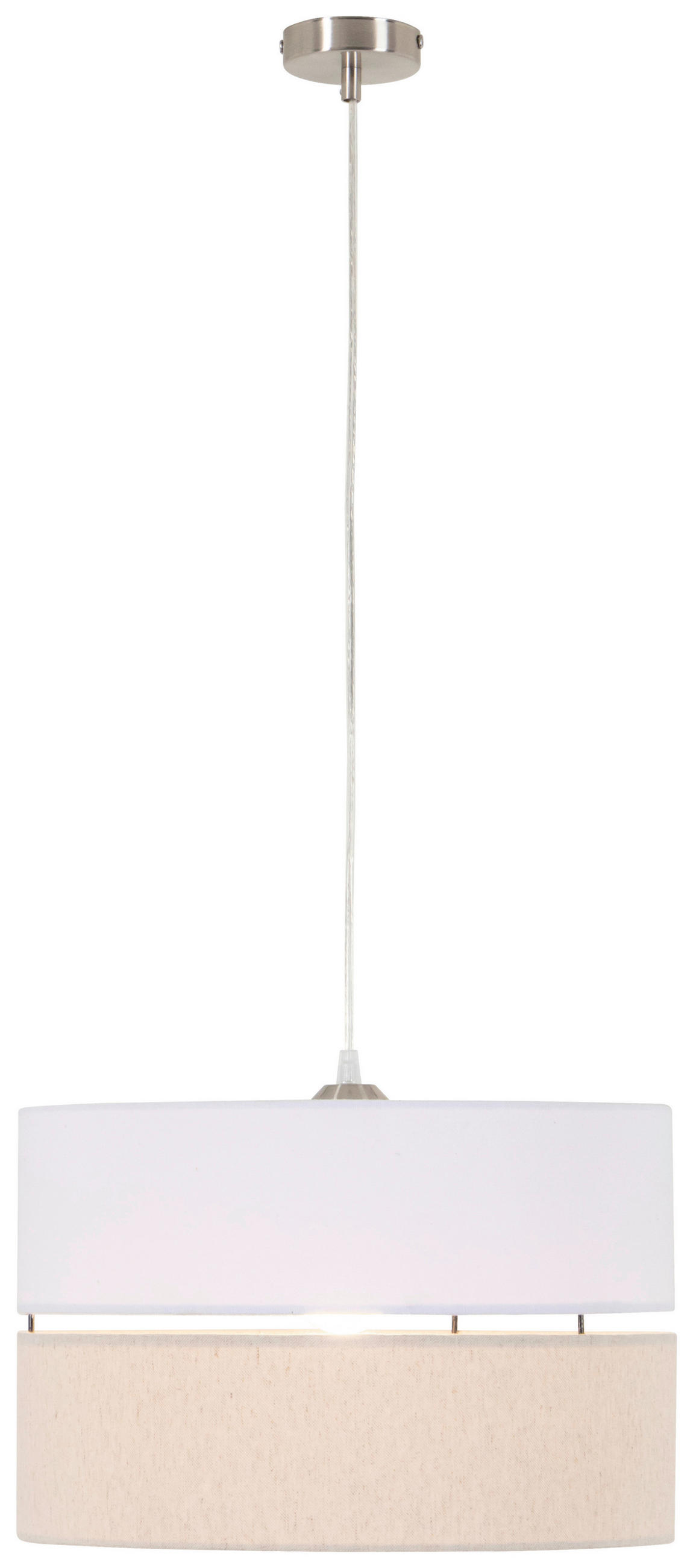 HÄNGELEUCHTE 37/120 cm   - Beige/Weiß, MODERN, Kunststoff/Textil (37/120cm) - Novel
