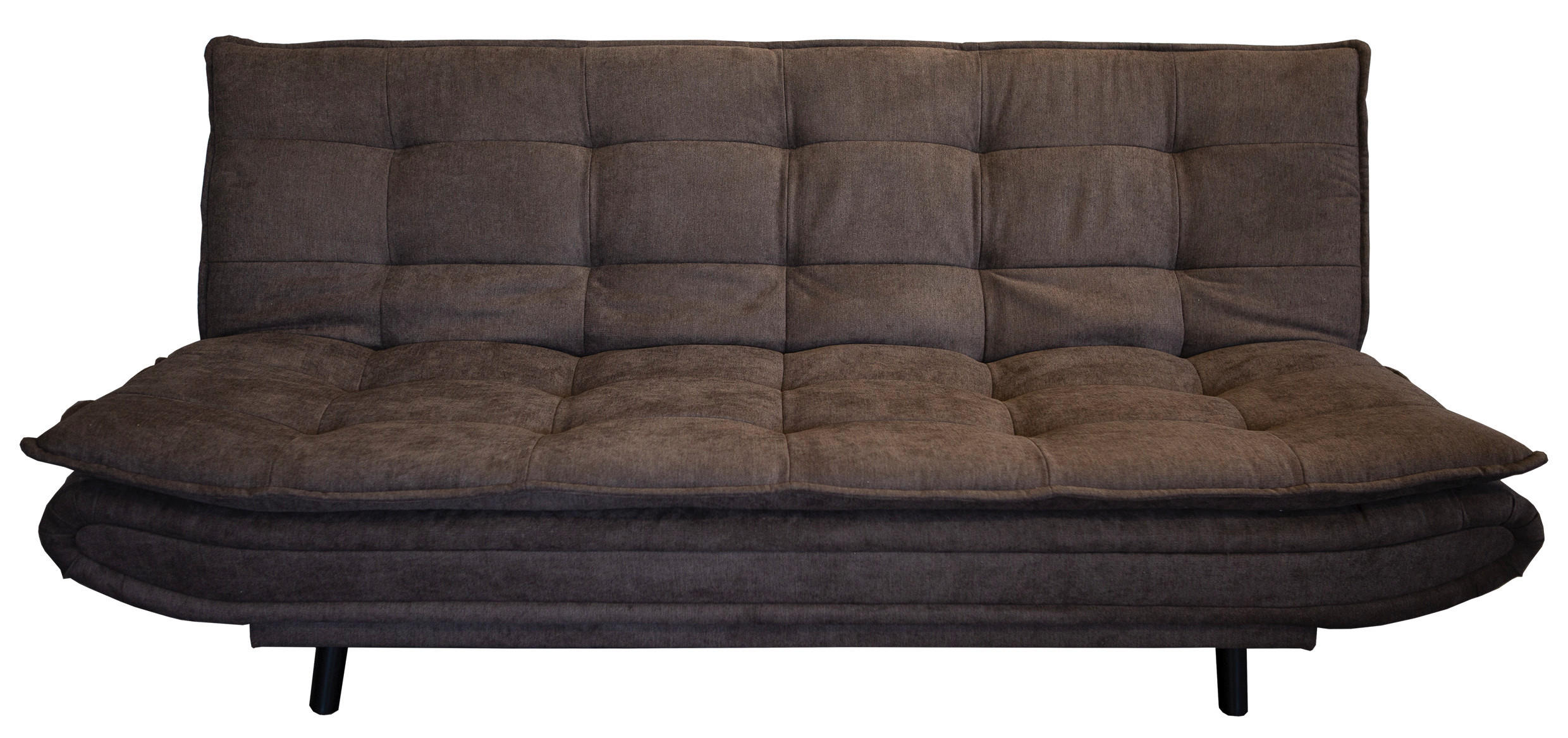 SCHLAFSOFA Mikrofaser, gesteppt Braun  - Schwarz/Braun, MODERN, Holz/Textil (194/100/90cm) - P & B