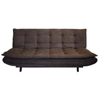 SCHLAFSOFA Mikrofaser, gesteppt Braun  - Schwarz/Braun, MODERN, Holz/Textil (194/100/90cm) - P & B