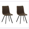 STUHL-SET 2 Stück  in Lederlook  - Taupe/Schwarz, MODERN, Textil/Metall (45,5/89,5/60cm) - MID.YOU