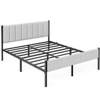 BETT 160/200 cm,  in Grau, Schwarz,  - Schwarz/Grau, Basics, Textil/Metall (160/200cm) - Boxxx