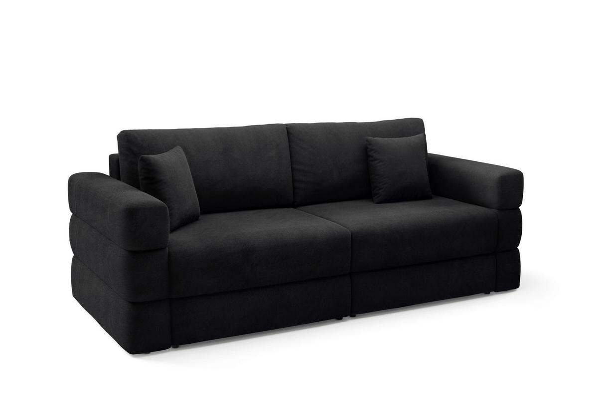 SCHLAFSOFA TERAZZO in Webstoff Schwarz  - Schwarz, Design, Kunststoff/Textil (254/93/167cm) - Livetastic