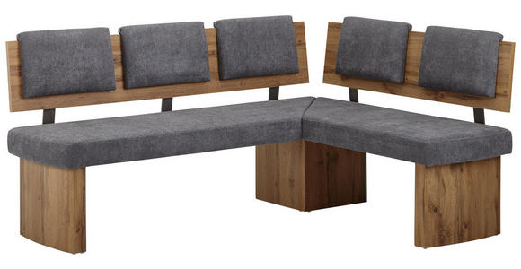 ECKBANK 180/140 cm in Grau, Eichefarben - Eichefarben/Grau, KONVENTIONELL, Holzwerkstoff/Textil (180/140cm) - Cantus