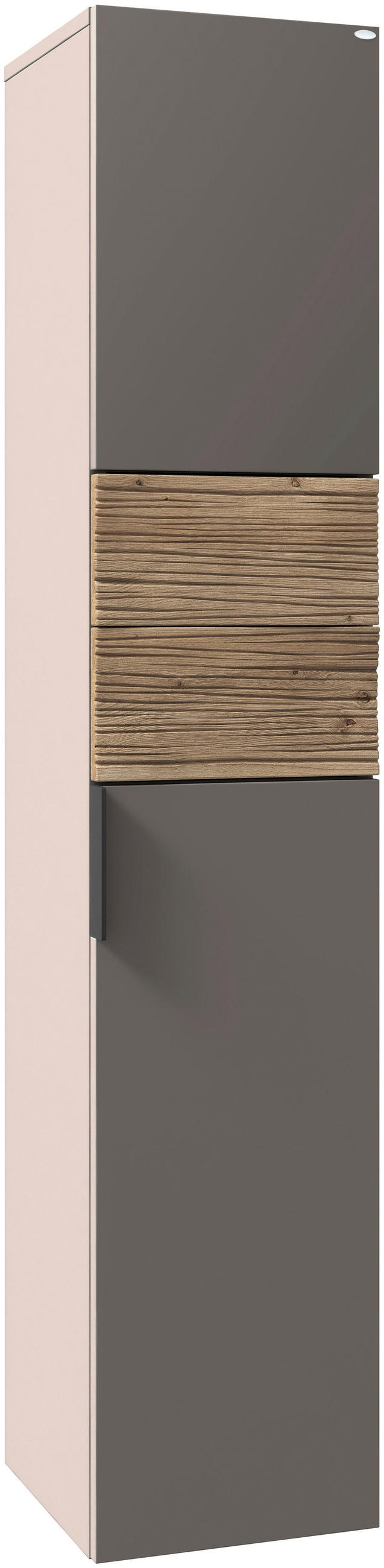 HOCHSCHRANK 32/160/35 cm  - Wildeiche/Schwarz, LIFESTYLE, Glas/Holz (32/160/35cm) - Voglauer