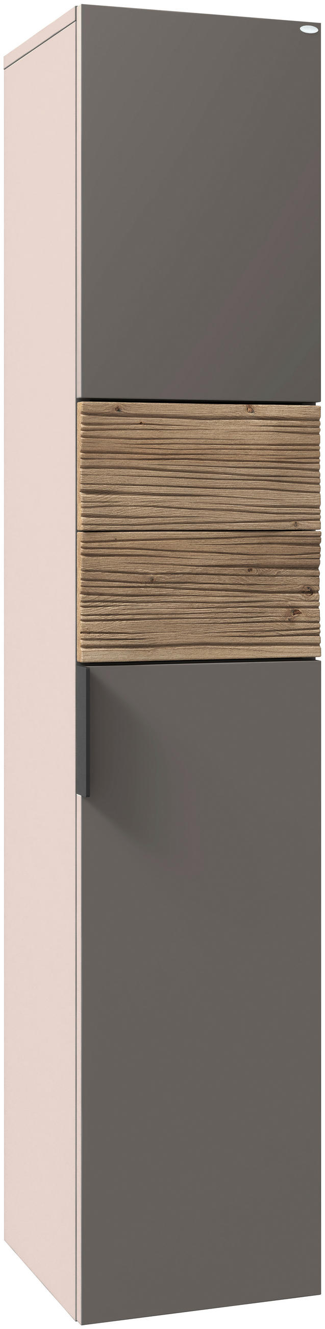 HOCHSCHRANK 32/160/35 cm  - Wildeiche/Schwarz, LIFESTYLE, Glas/Holz (32/160/35cm) - Voglauer