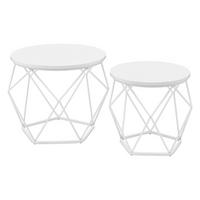 COUCHTISCHSET rund Weiß  - Weiß, Trend, Holzwerkstoff/Metall (48,2/39,2/48,2cm) - MID.YOU