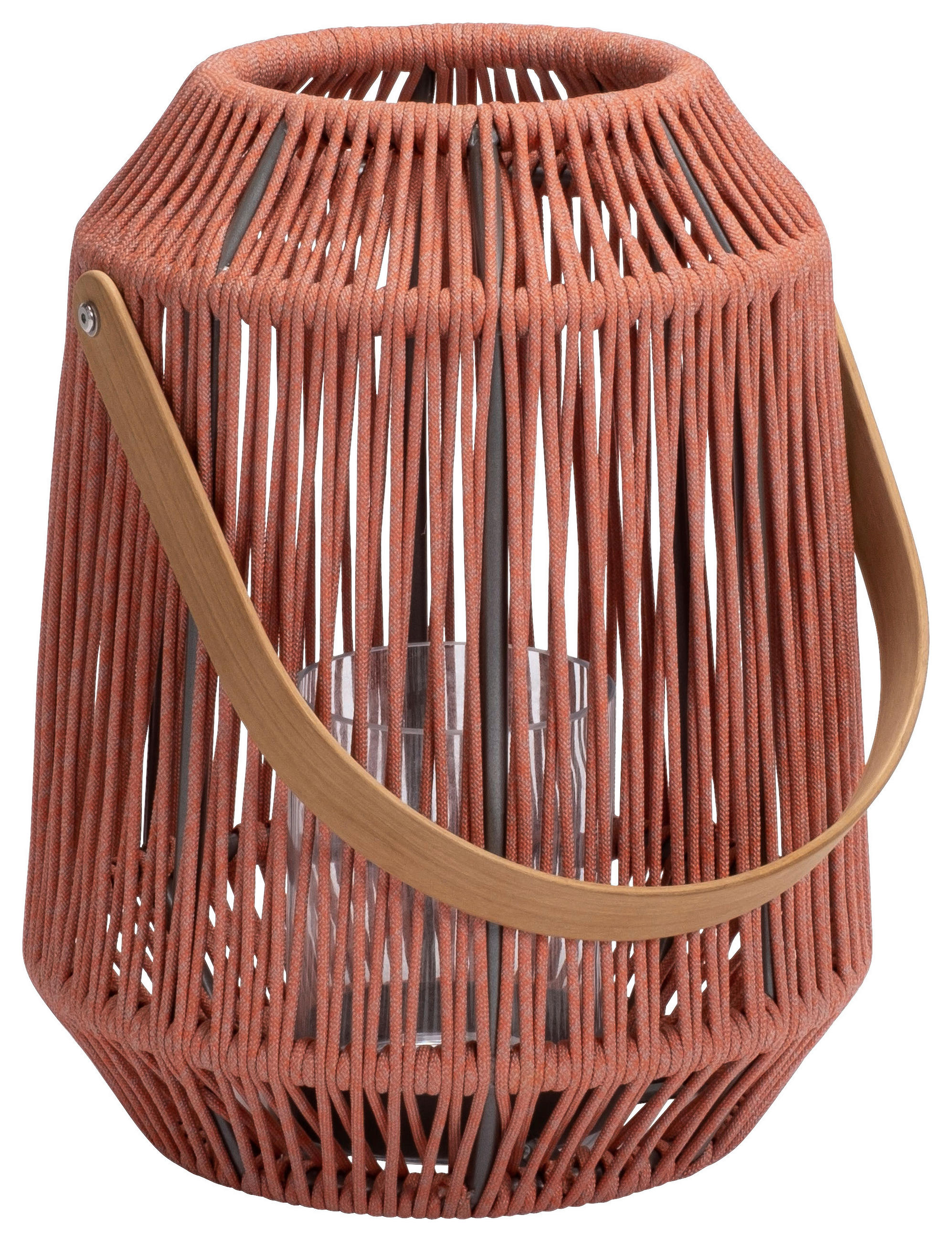 LED-LATERNE - Koralle/Anthrazit, Basics, Glas/Holz (39/50/39cm) - Stern